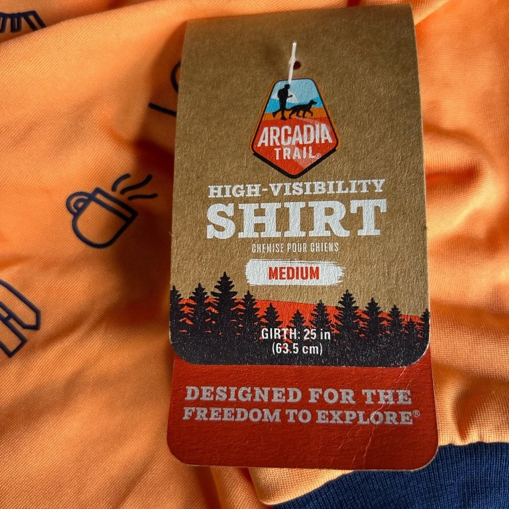 Arcadia Trail Icons High Visibility Orange Dog Shirt M